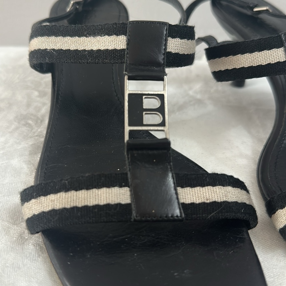 Bally. Made in Italy Black and Cream Women's Sandals size US 10 - Picture 2 of 9